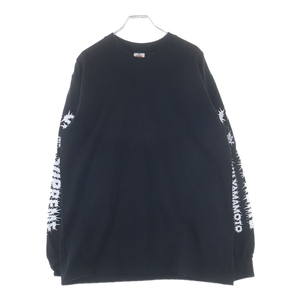 SUPREME(シュプリーム) 25AW ×Y's by Yohji Yamamoto L/S Tee ワイズ バイ ヨウジヤマモト 袖ロゴプリントクルーネック長袖Tシャツカットソー ブラック