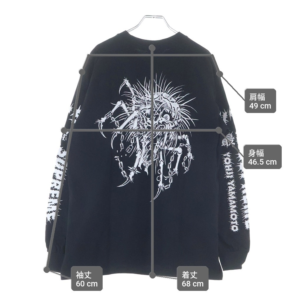 SUPREME(シュプリーム) 25AW ×Y's by Yohji Yamamoto L/S Tee ワイズ バイ ヨウジヤマモト 袖ロゴプリントクルーネック長袖Tシャツカットソー ブラック