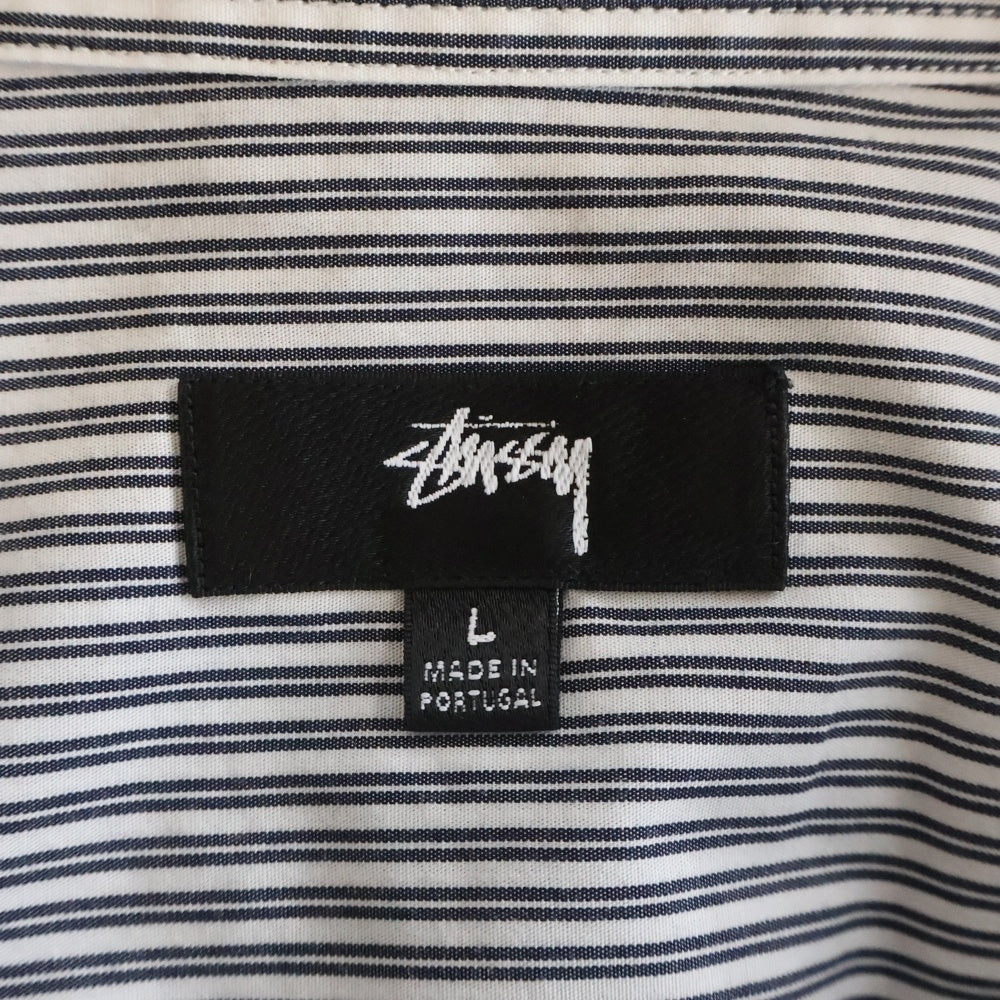STUSSY(ステューシー) BOXY SS SHIRT 8 BALL STRIPE SHIRT 1110329 8ボールストライプ半袖シャツ ホワイト
