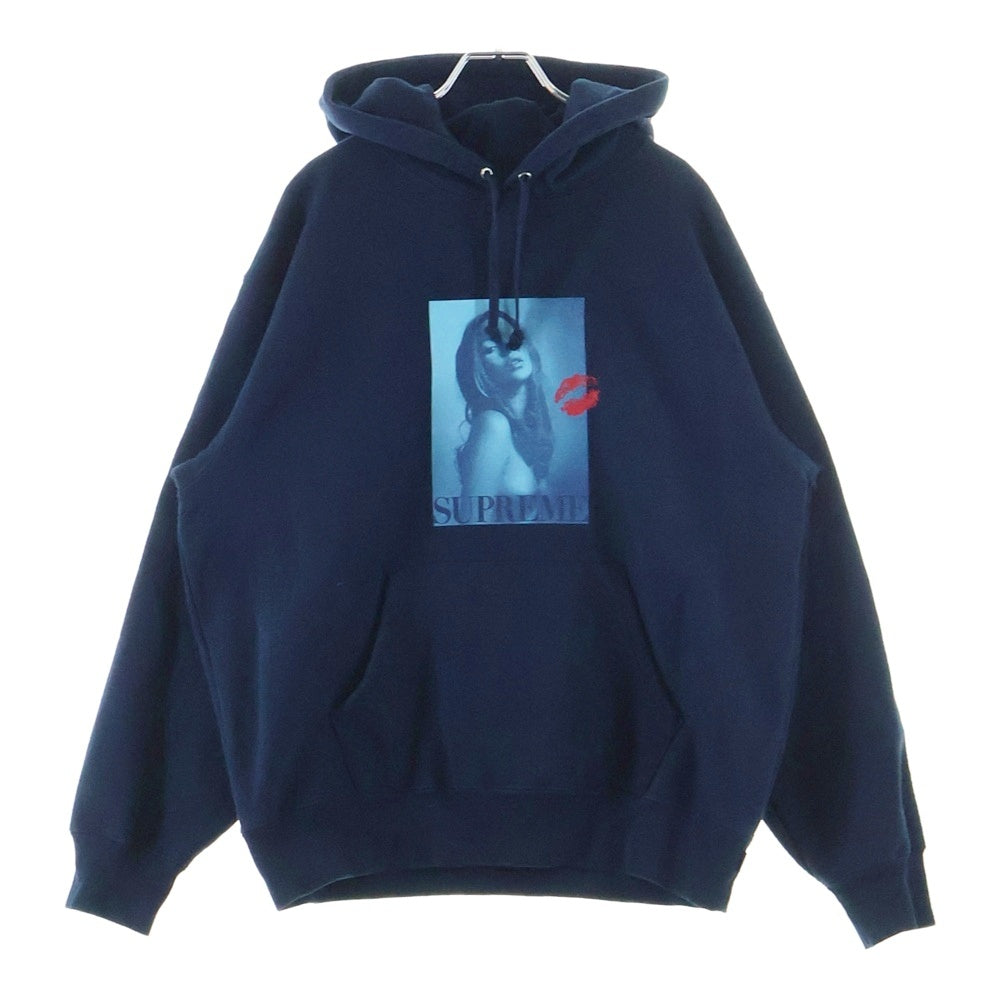 SUPREME(シュプリーム) 24AW Kate Moss Hooded Sweatshirt ケイトモス フロントプリントプルオーバーパーカー フーディ ネイビー
