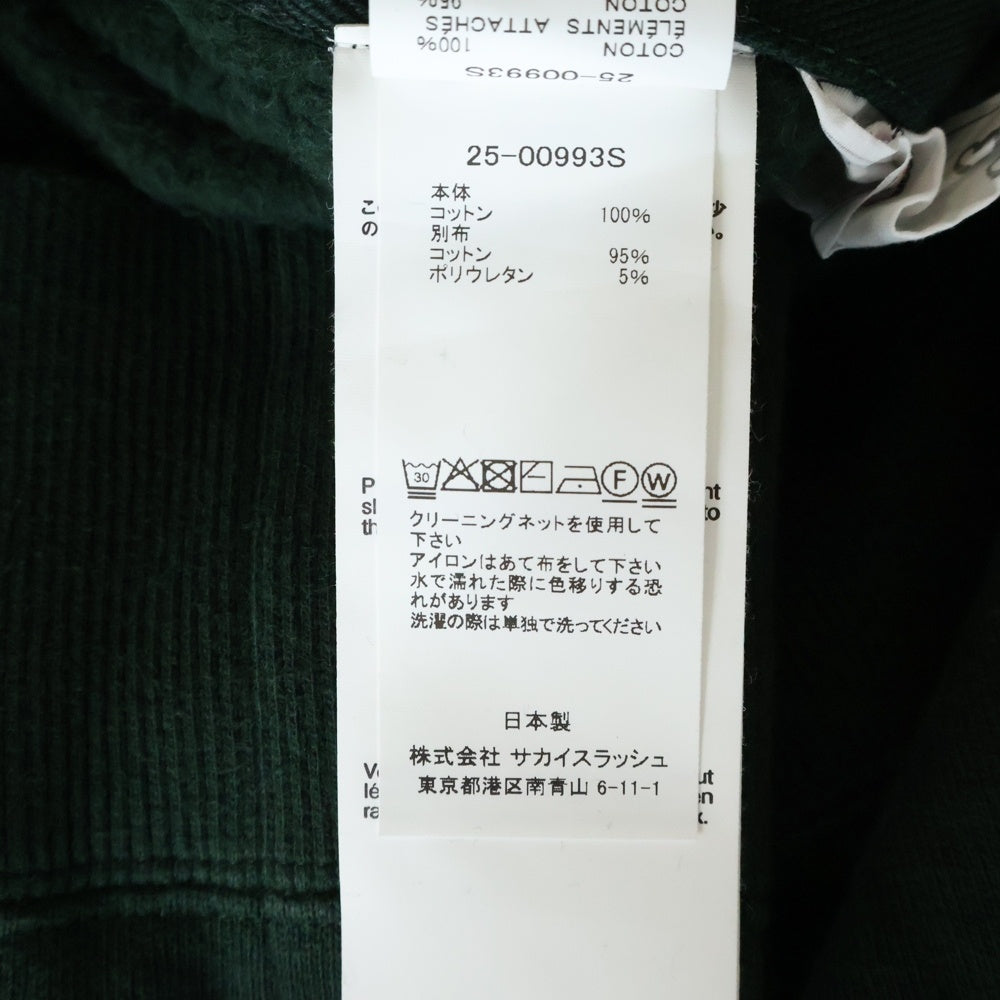 Sacai(サカイ) 25AW ×Carhartt WIP Cotton Jersey Hoodie 25-00993S カーハート コットンジャージー プルオーバーパーカー フーディ グリーン