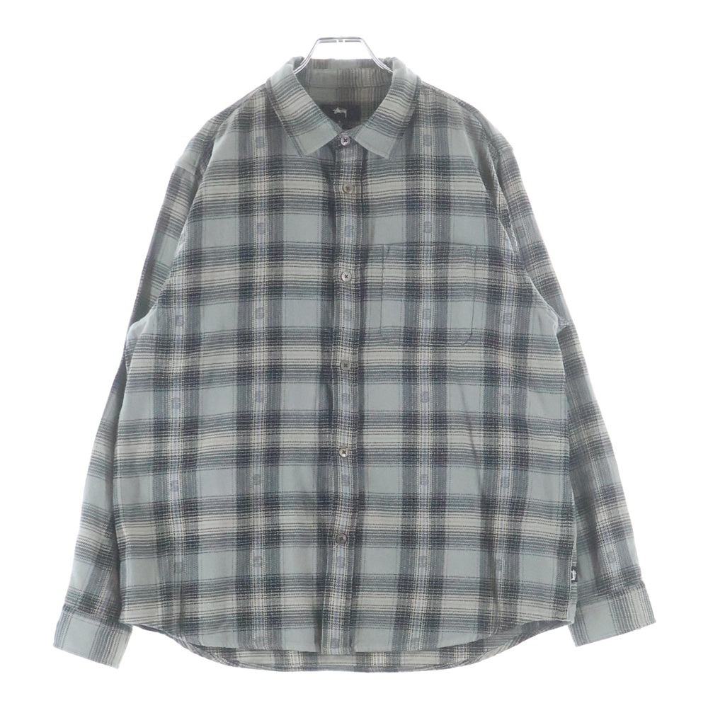 STUSSY(ステューシー) 25SS MOTIF PLAID SHIRT 1110352 チェック柄コットン長袖シャツ グレー