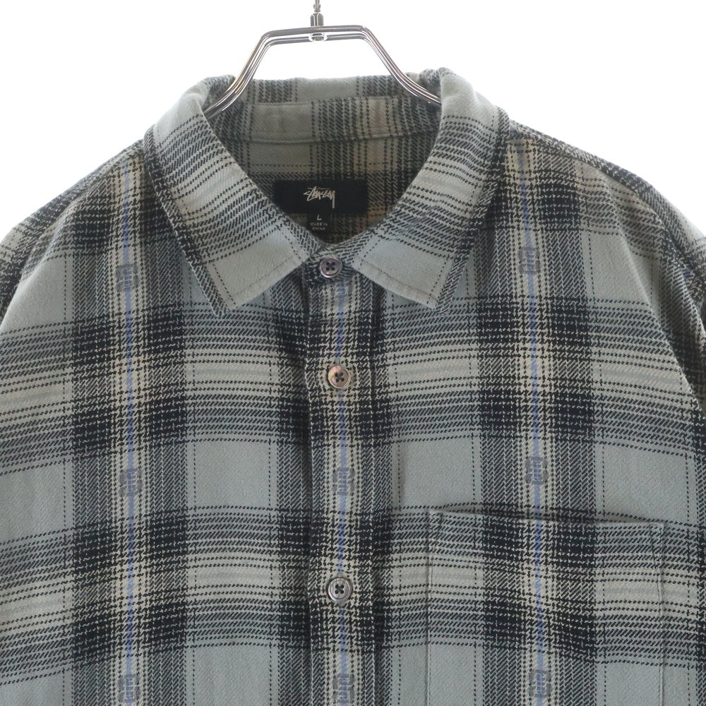 STUSSY(ステューシー) 25SS MOTIF PLAID SHIRT 1110352 チェック柄コットン長袖シャツ グレー