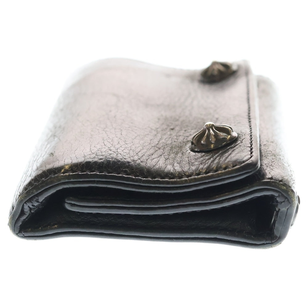 CHROME HEARTS(クロムハーツ) 3FOLD 3フォールド クロスボタン レザーウォレット 財布 ブラック BCA364