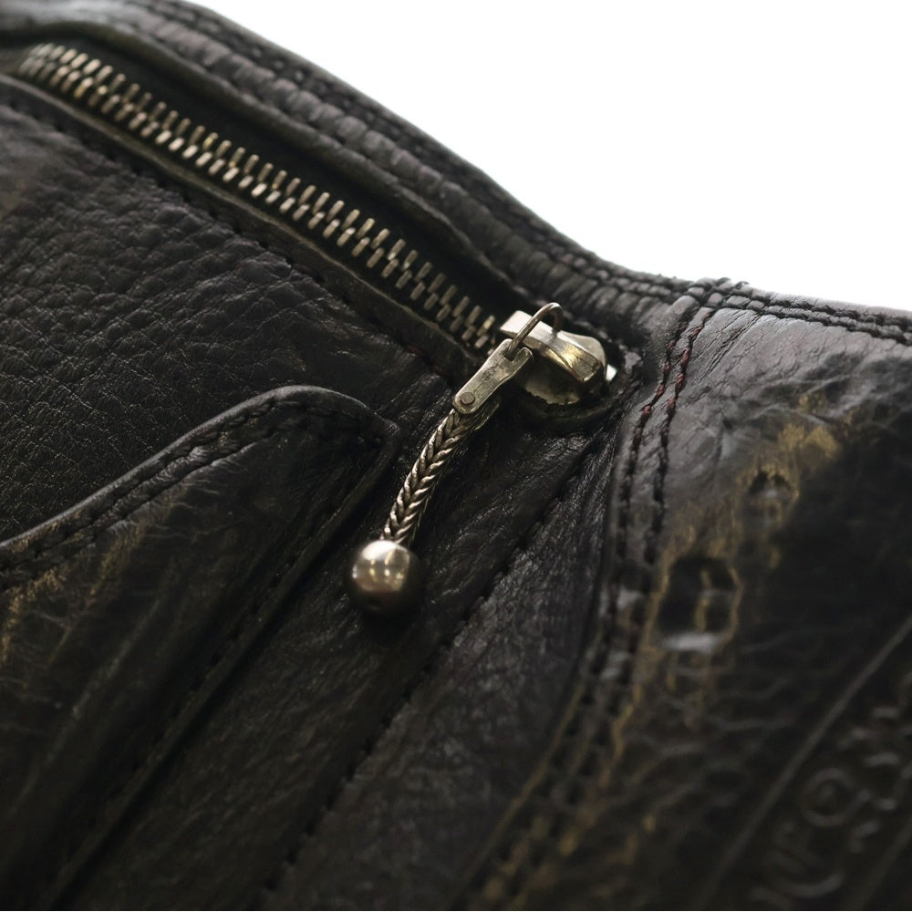 CHROME HEARTS(クロムハーツ) 3FOLD 3フォールド クロスボタン レザーウォレット 財布 ブラック BCA364