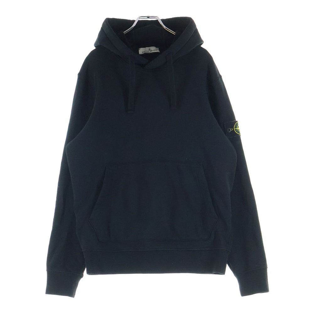 STONE ISLAND(ストーンアイランド) 24AW コットン 刺繍ロゴパッチ スウェットシャツ コットン プルオーバーフーディー ブラック 811564151