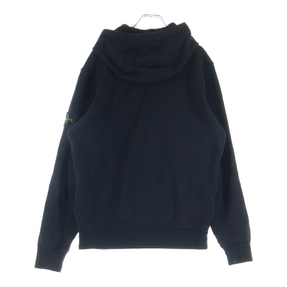 STONE ISLAND(ストーンアイランド) 24AW コットン 刺繍ロゴパッチ スウェットシャツ コットン プルオーバーフーディー ブラック 811564151