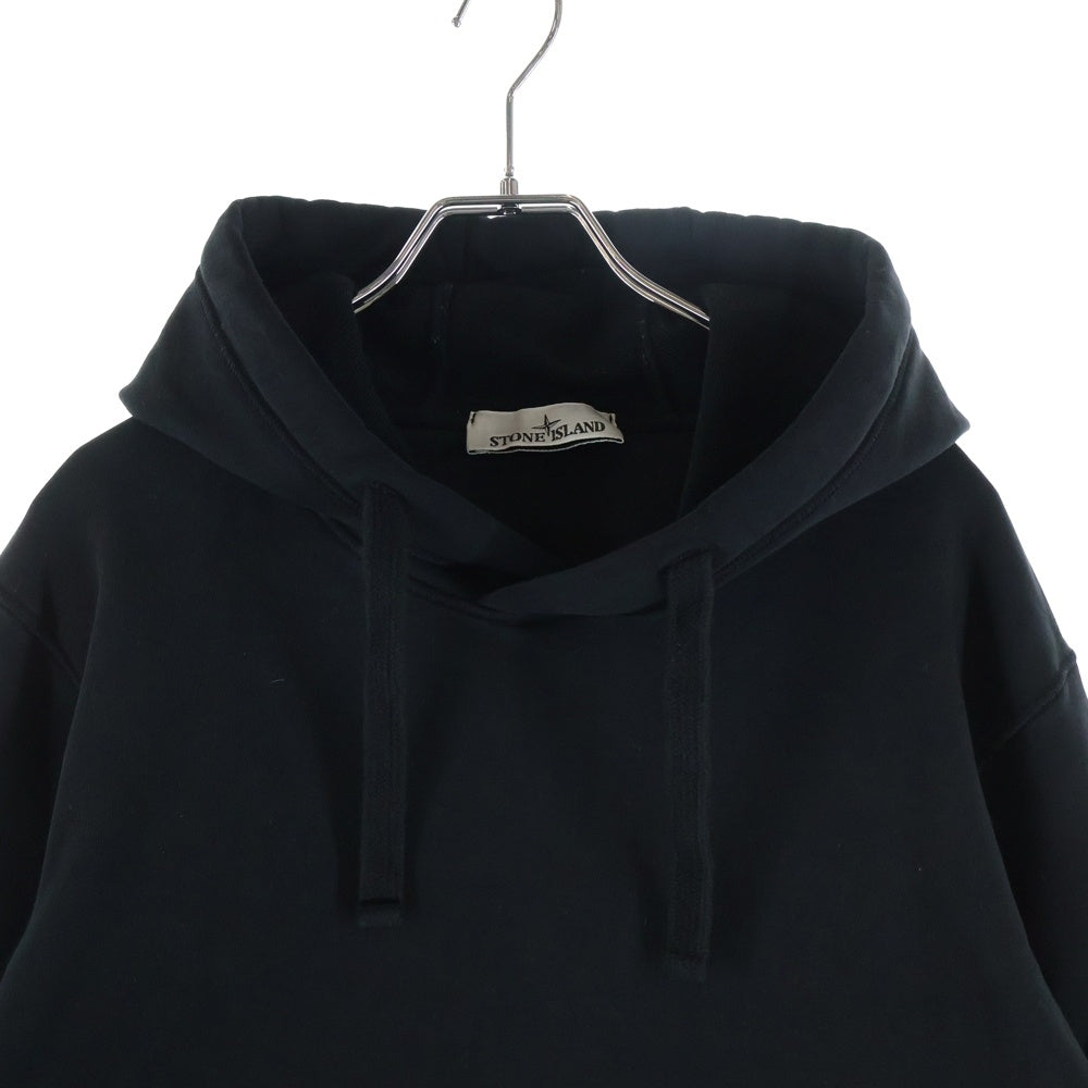STONE ISLAND(ストーンアイランド) 24AW コットン 刺繍ロゴパッチ スウェットシャツ コットン プルオーバーフーディー ブラック 811564151