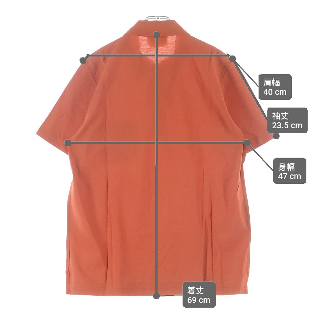HERMES(エルメス) 4ボタン 胸ポケット 半袖ポロシャツ カットソー オレンジ