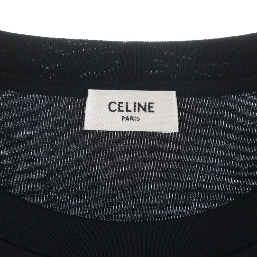 CELINE(セリーヌ) ロゴスタッズ 半袖シャツ カットソー クルーネック Tシャツ ブラック 2X41C671Q