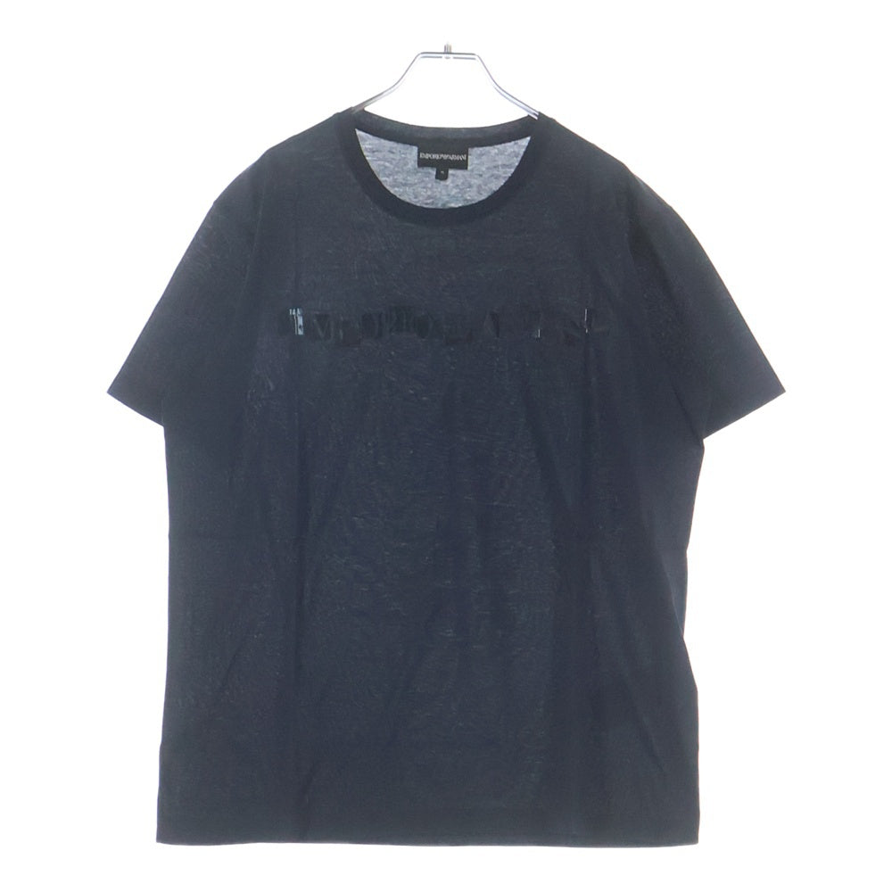 EMPORIO ARMANI(エンポリオアルマーニ) フロントロゴ クルーネック 半袖Tシャツ カットソー ブラック