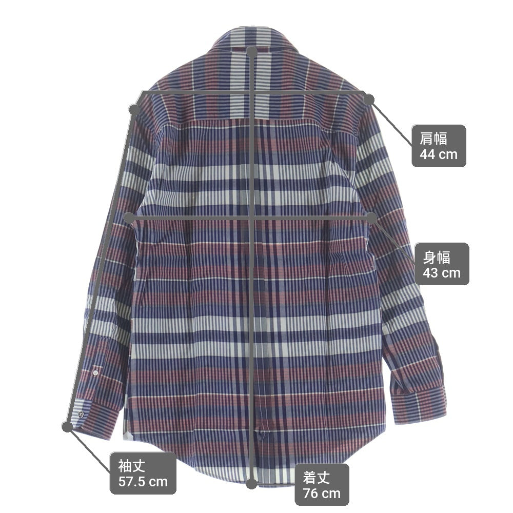 LOUIS VUITTON(ルイヴィトン) レギュラーカラー 長袖シャツ チェック柄 レッド/ブルー RM132M