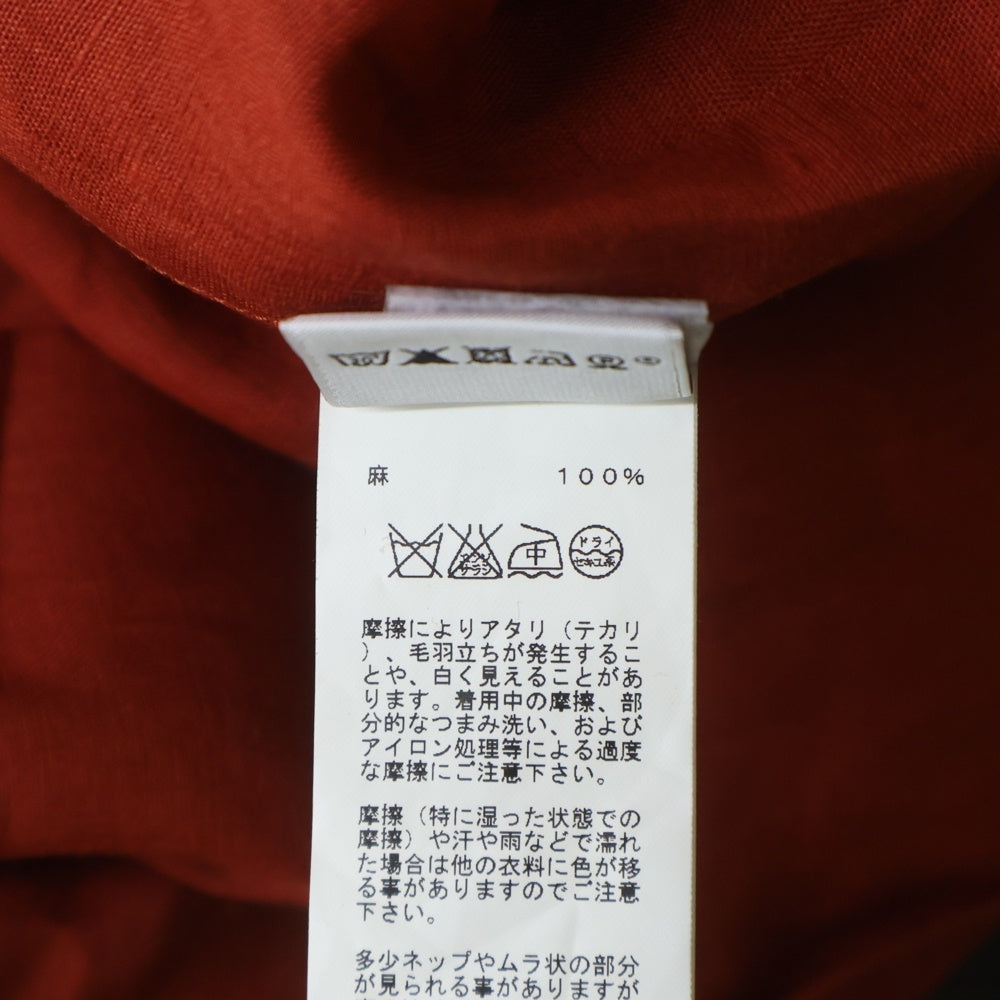 HERMES(エルメス) リネン 麻 長袖シャツ カットソー オレンジ