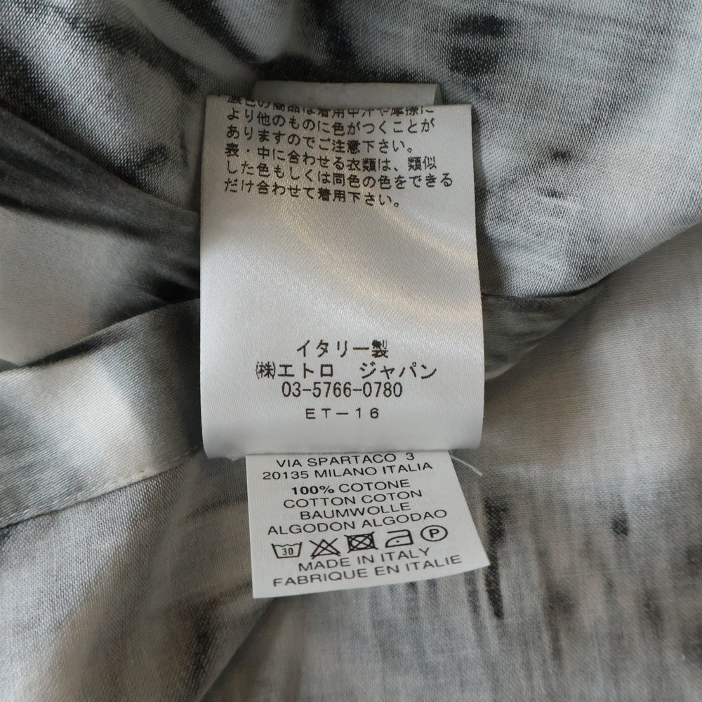 ETRO(エトロ) ペイズリー柄 長袖シャツ レギュラーカラー ホワイト/ブラック 141-11453-4084