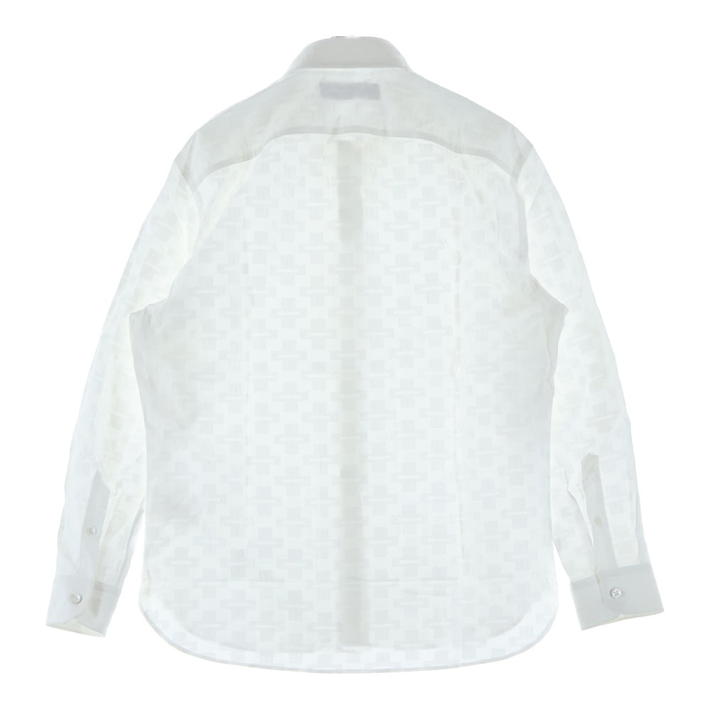 LOUIS VUITTON(ルイヴィトン) ワンポイントロゴ金具 総柄 ドレスシャツ 長袖シャツ ホワイト RM162 ADY HAS61W