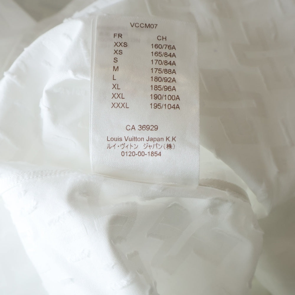 LOUIS VUITTON(ルイヴィトン) ワンポイントロゴ金具 総柄 ドレスシャツ 長袖シャツ ホワイト RM162 ADY HAS61W