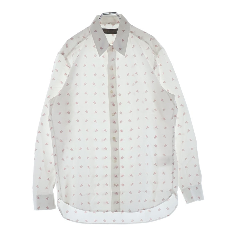 LOUIS VUITTON(ルイヴィトン) 総柄 コットン 長袖シャツ ドレスシャツ ホワイト RM161 BQ9 H9S01W