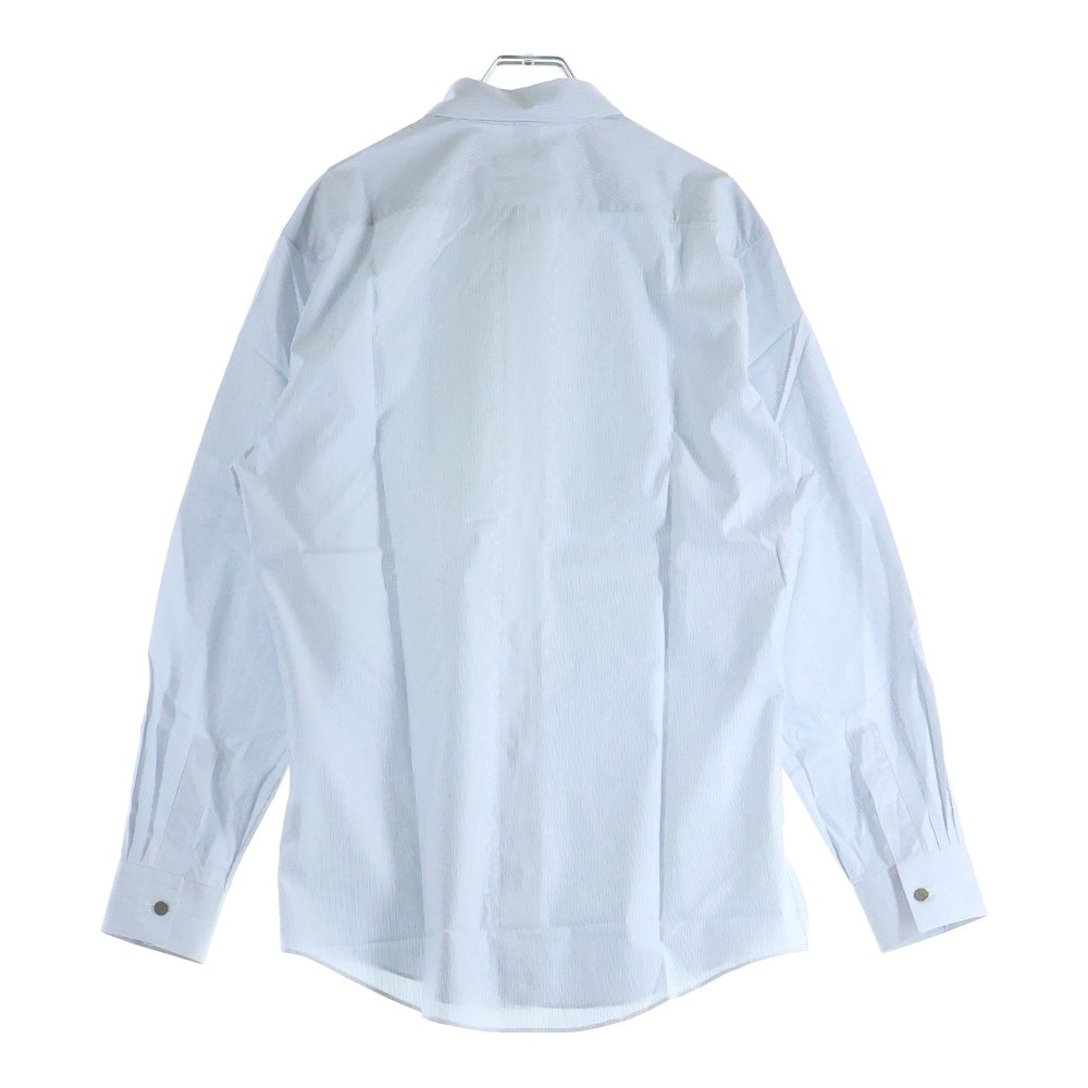 HERMES(エルメス) セリエボタン ドレスシャツ 長袖シャツ カットソー フラワーライン ボーダー グレー