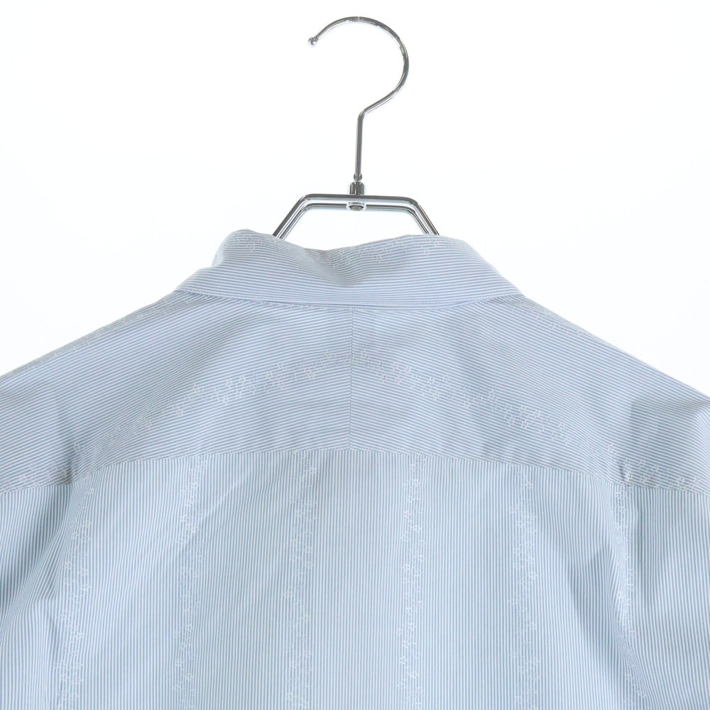 HERMES(エルメス) セリエボタン ドレスシャツ 長袖シャツ カットソー フラワーライン ボーダー グレー