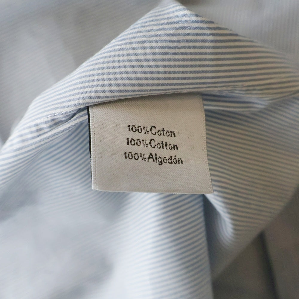 HERMES(エルメス) セリエボタン ドレスシャツ 長袖シャツ カットソー フラワーライン ボーダー グレー