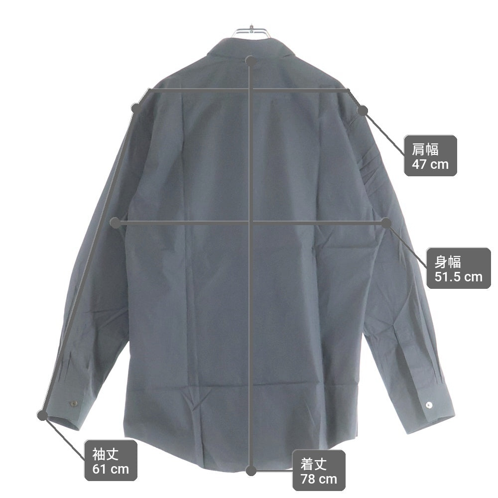 HERMES(エルメス) セリエボタン ドレスシャツ 長袖fシャツ カットソー ピンクライン チャコールグレー