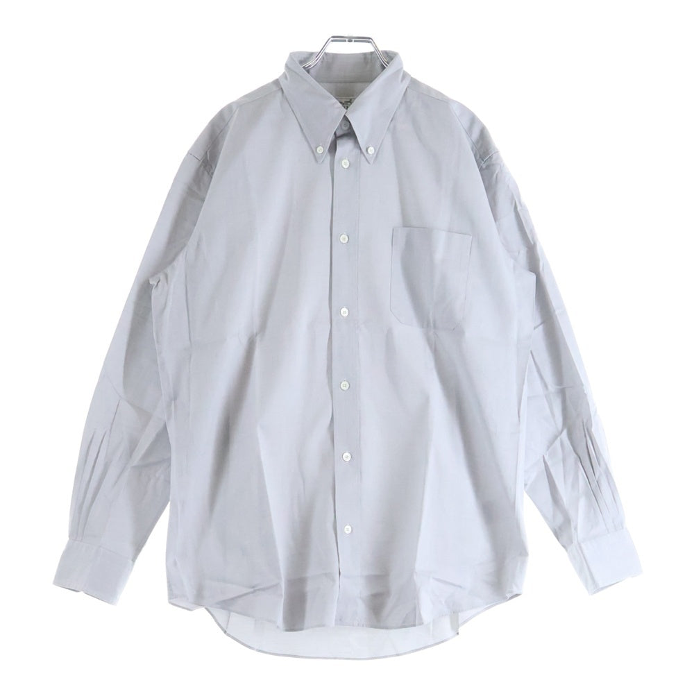 HERMES(エルメス) セリエボタン プレーン ドレスシャツ 長袖シャツ カットソー ボタンダウン グレー