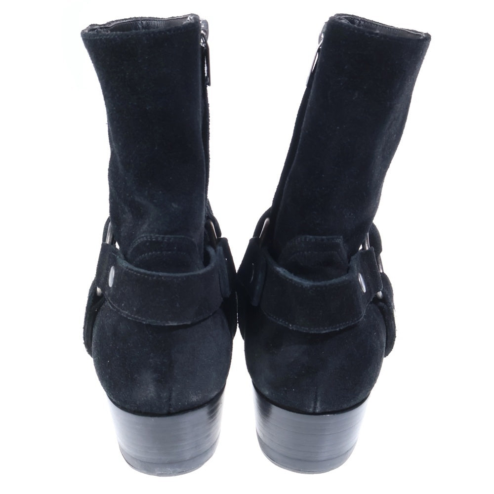 SAINT LAURENT PARIS(サンローランパリ) ワイアット ハーネスリング ブーツ スエード ブラック D1496880