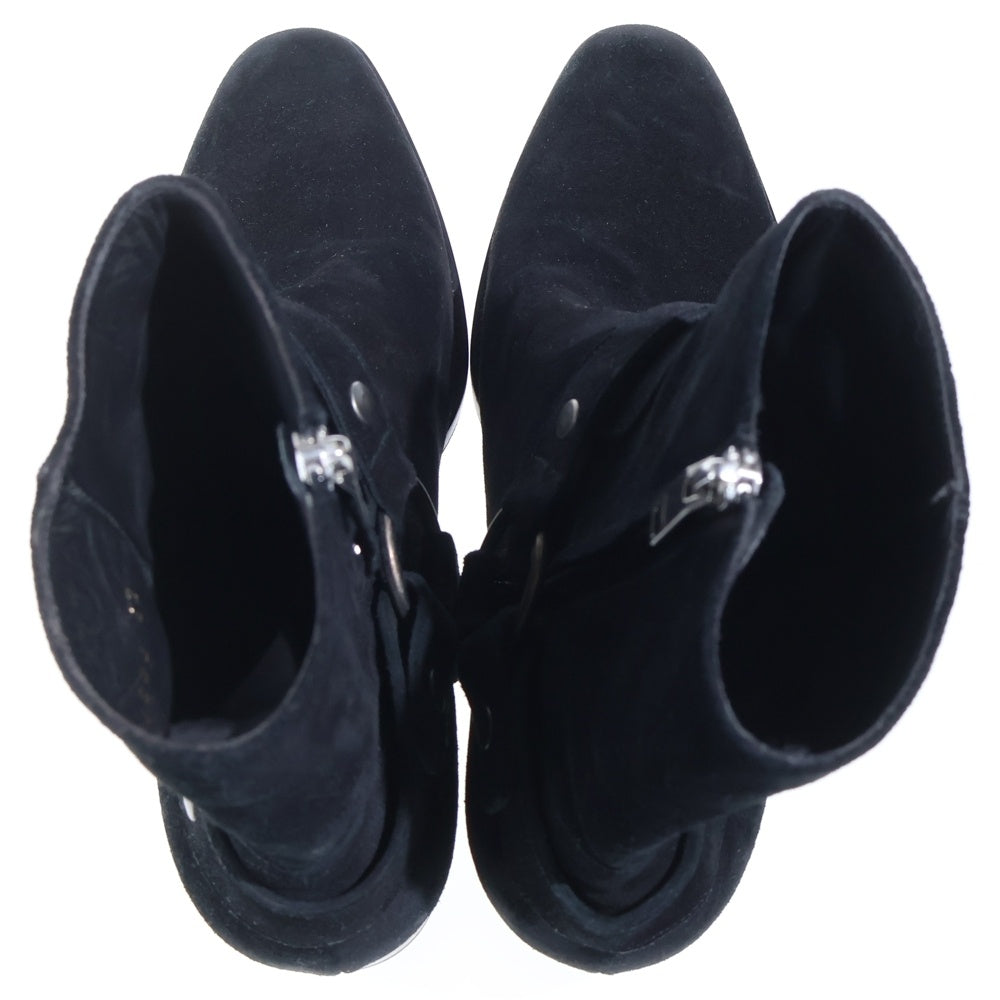 SAINT LAURENT PARIS(サンローランパリ) ワイアット ハーネスリング ブーツ スエード ブラック D1496880