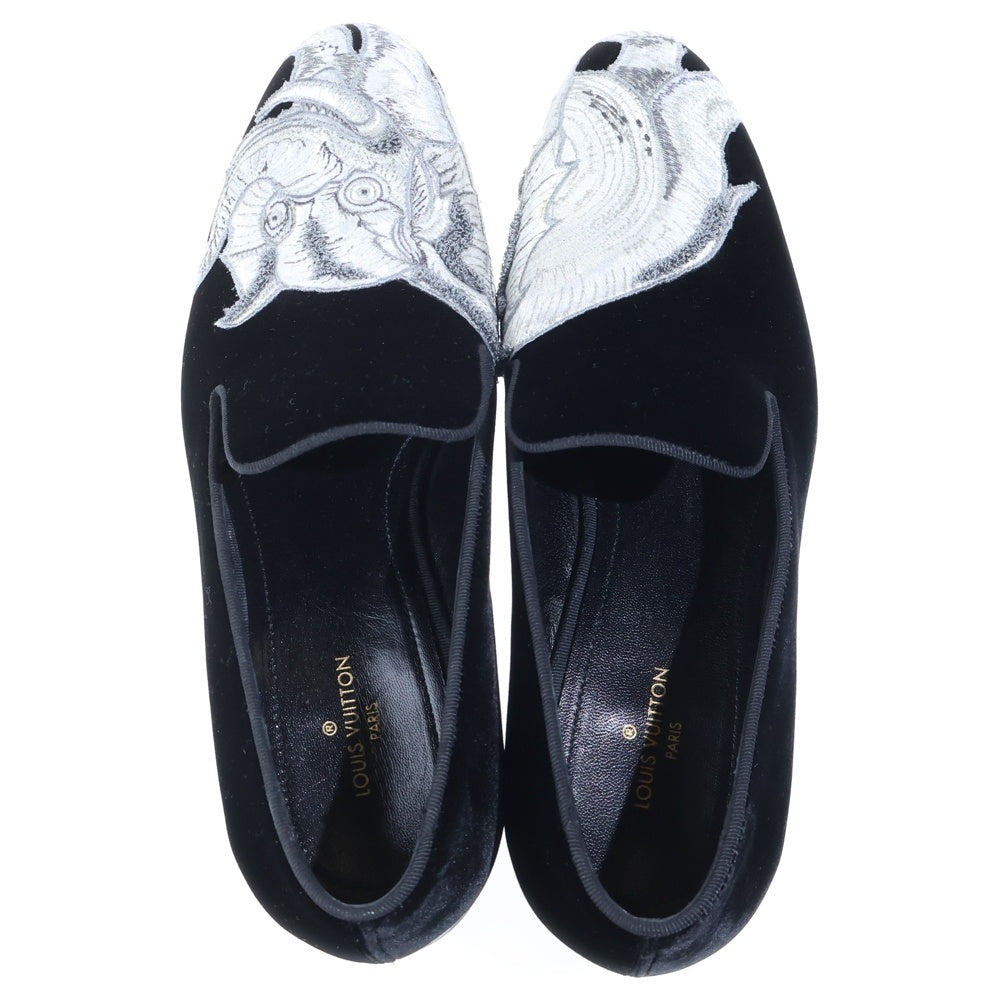 LOUIS VUITTON(ルイヴィトン) Chapman Auteuil Loafer チャップマン オートゥイユ ローファー ベルベット 刺繍 ブラック BM 0196
