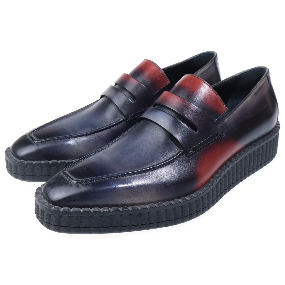 Berluti(ベルルッティ) アンディ クリーパーソール ローファー ドレスシューズ レザーレッド/ブラッック