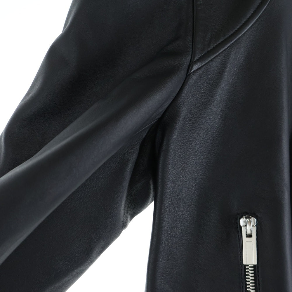 HERMES(エルメス) セミダブルライダースジャケット 羊皮 ラムレザー ブラック H638608
