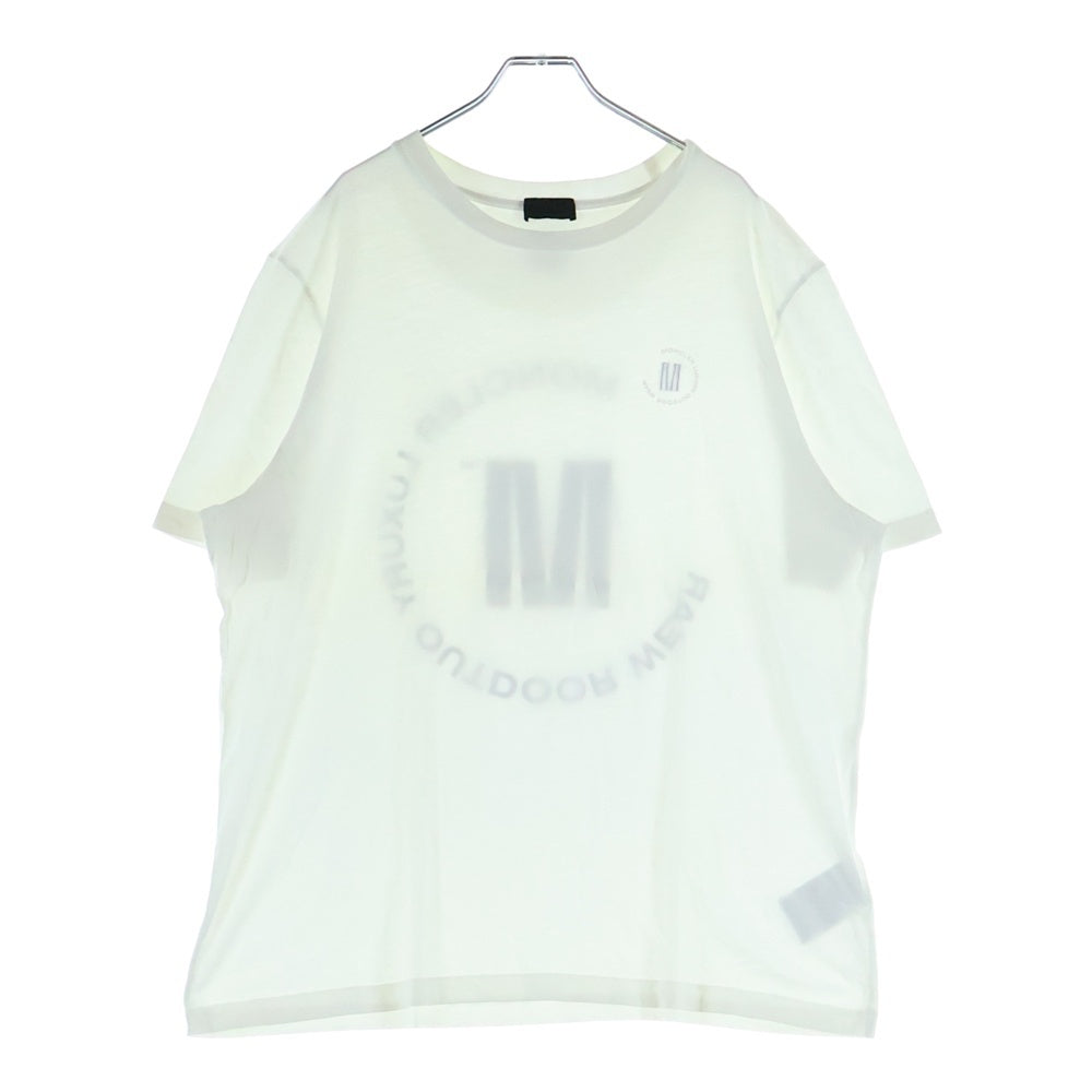 MONCLER(モンクレール) 22SS SS TSHIRT ロゴバックプリント ワンポイント刺繍 クルーネック半袖Tシャツカットソー ホワイト H10918C00026 829H8