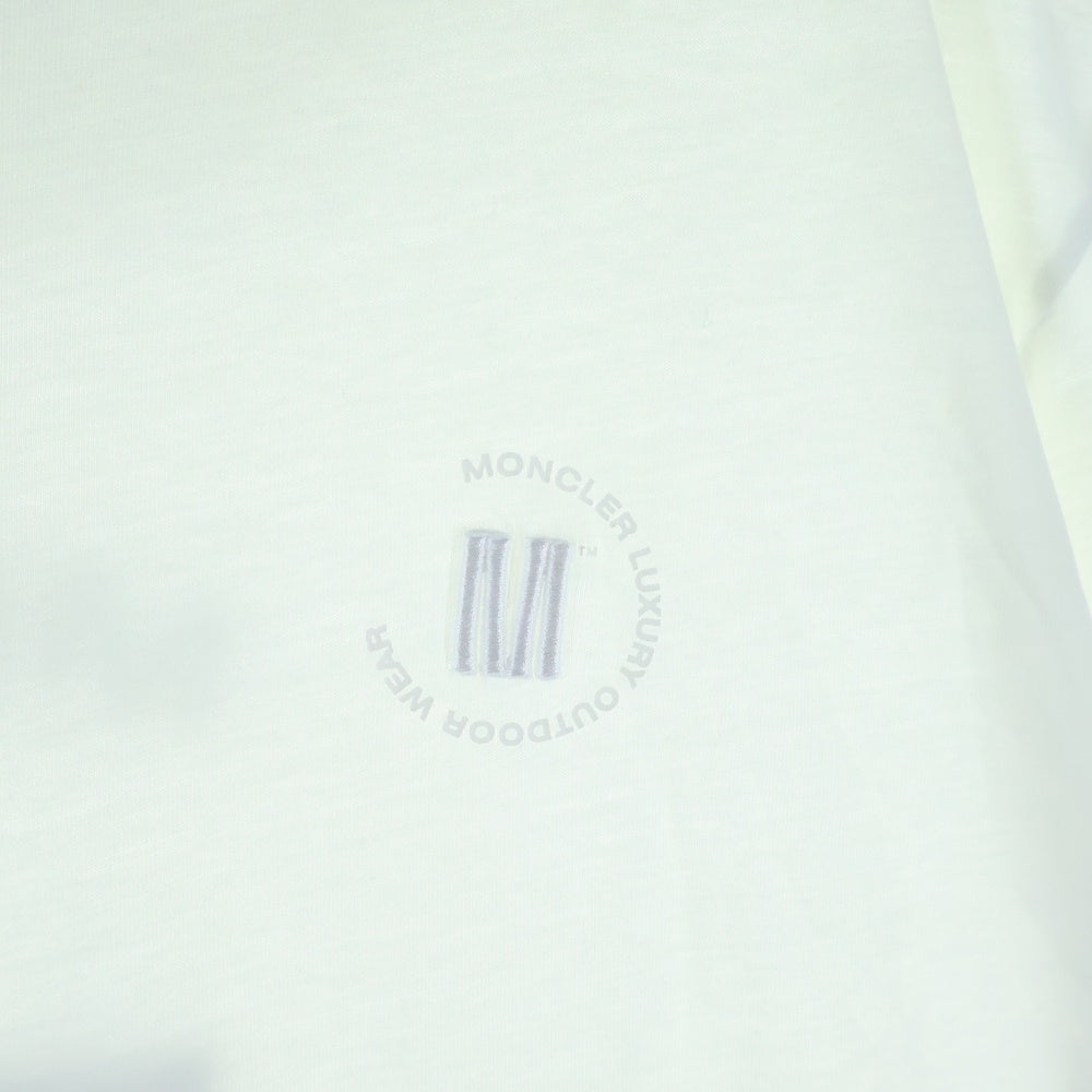 MONCLER(モンクレール) 22SS SS TSHIRT ロゴバックプリント ワンポイント刺繍 クルーネック半袖Tシャツカットソー ホワイト H10918C00026 829H8