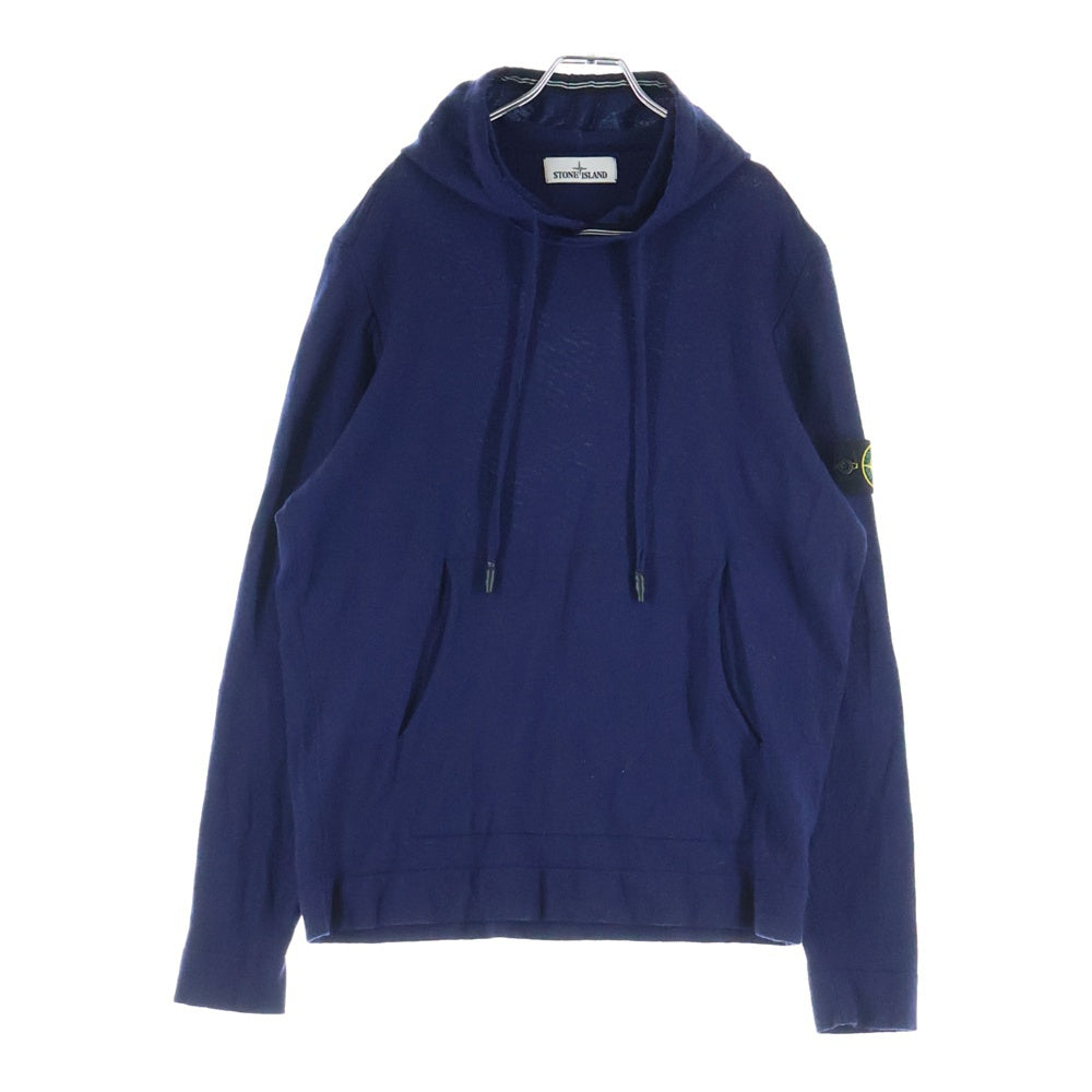 STONE ISLAND(ストーンアイランド) 袖ワッペン ウールプルオーバーニットセーター パーカー パープル 6115501C4