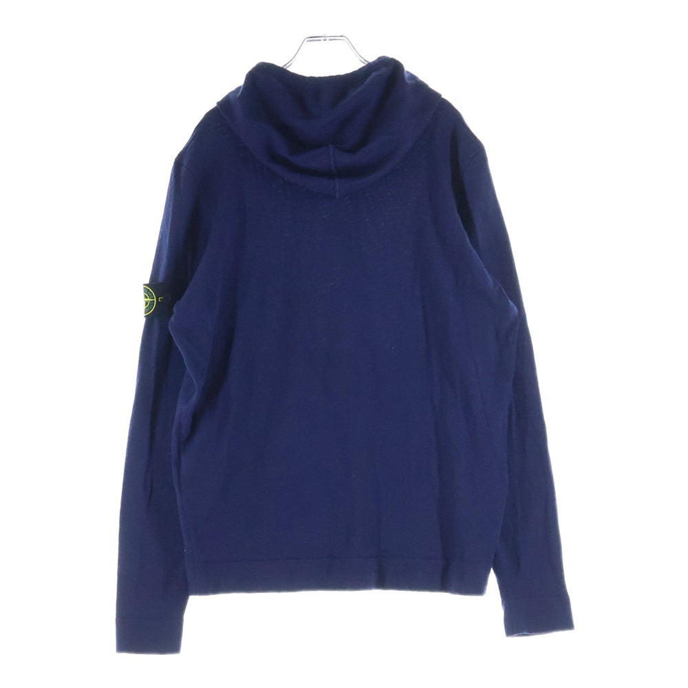 STONE ISLAND(ストーンアイランド) 袖ワッペン ウールプルオーバーニットセーター パーカー パープル 6115501C4