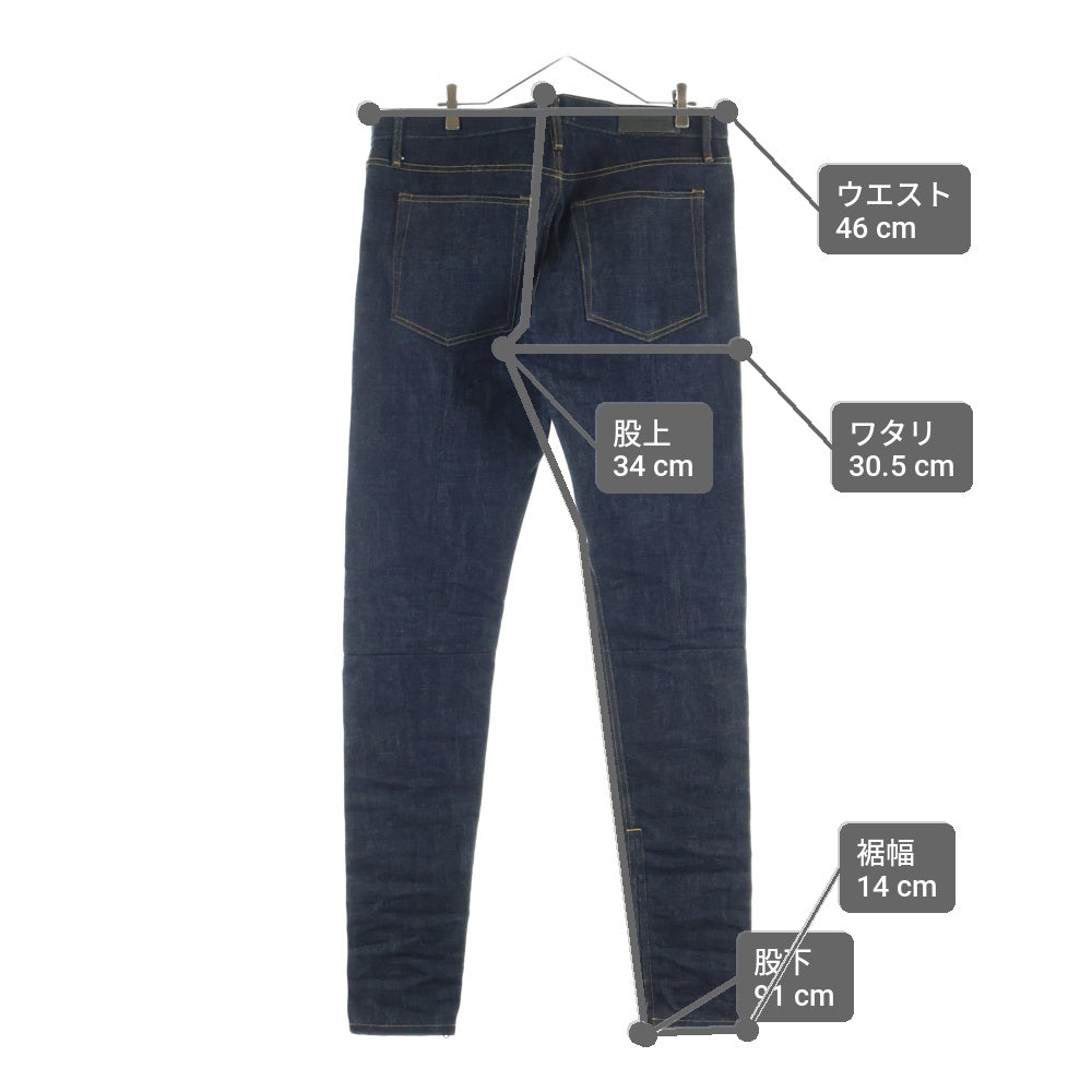 FEAR OF GOD(フィアオブゴッド) SELVEDGE DENIM PANELLED JEAN ジップ スキニーパンツ ブラック 5C-17-RSDJ-RIND