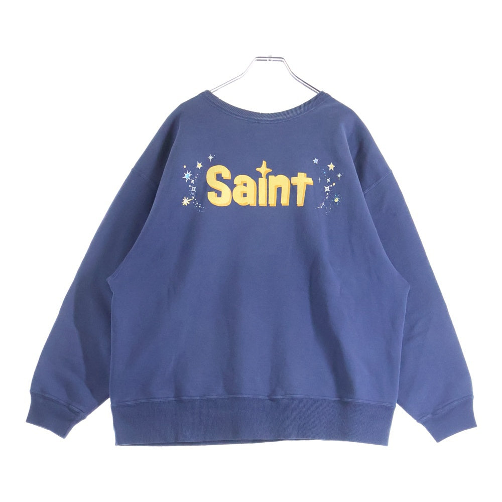SAINT MICHAEL(セントマイケル) 26SS × Disney TINKER BELL DSN_CRW NK SWT SM-MK8-0000-C80 ディズニー ティンカーベル クルーネック長袖スウェットトレーナー ネイビー