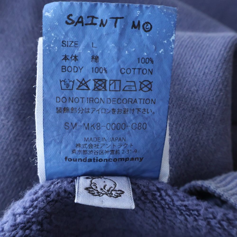 SAINT MICHAEL(セントマイケル) 26SS × Disney TINKER BELL DSN_CRW NK SWT SM-MK8-0000-C80 ディズニー ティンカーベル クルーネック長袖スウェットトレーナー ネイビー