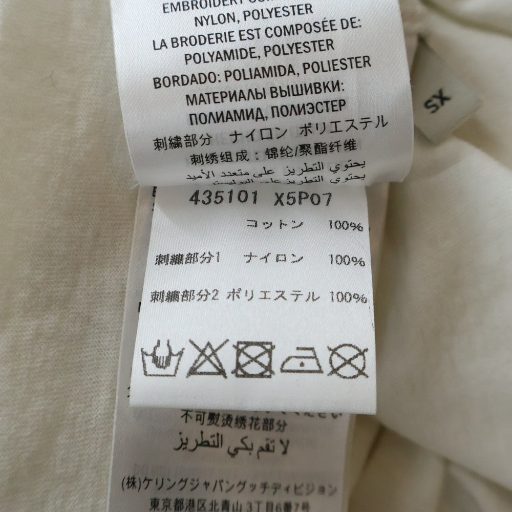 GUCCI(グッチ) Blind For Love T 435101 スパンコールロゴ クルーネック半袖Tシャツカットソー ホワイト