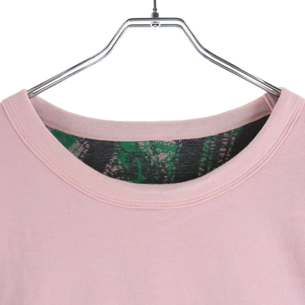 Needles(ニードルス) Reversible Tee ロゴ リバーシブル クルーネック半袖Tシャツカットソー ピンク MR420