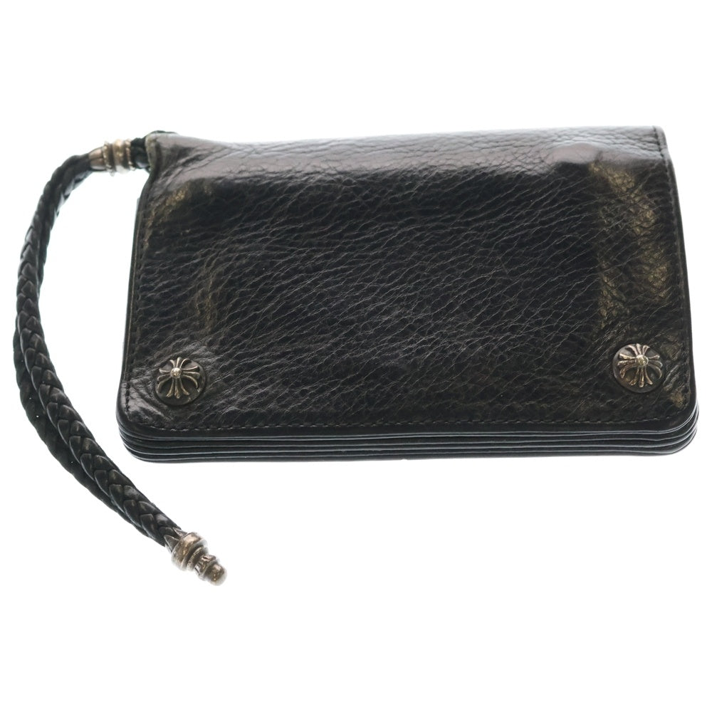 CHROME HEARTS(クロムハーツ) 2ZIP 2ジップ クロスボールボタンレザーウォレット 財布 ブラック BCA363