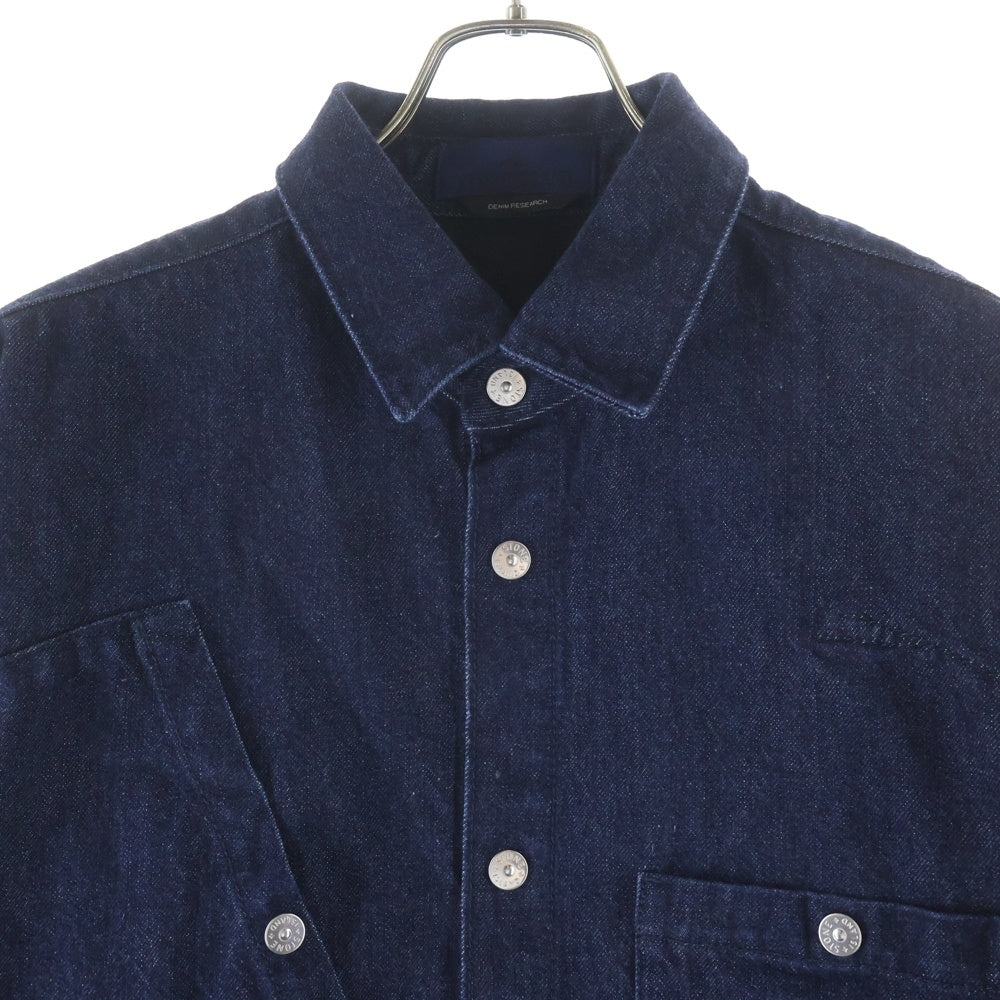 STONE ISLAND(ストーンアイランド) 25AW Logo Patch Denim Overshirt ロゴワッペン デニム オーバーサイズ 長袖シャツ インディゴ K2S151100008S00J7