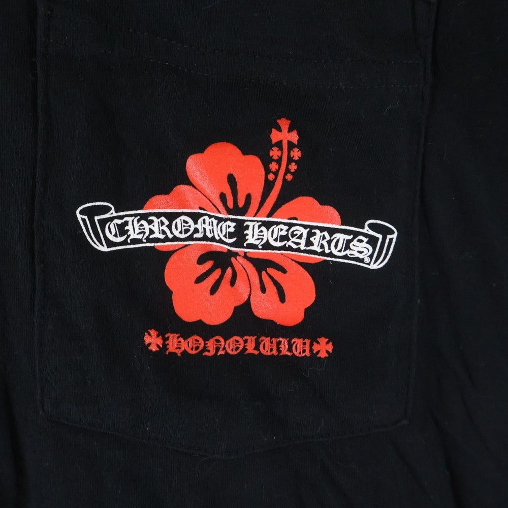 CHROME HEARTS(クロムハーツ) Honolulu Limited Back Scroll Logo L/S Tee ホノルル限定 バックスクロールロゴプリント クルーネック長袖Tシャツカットソー ロングスリーブ ロンT ブラック