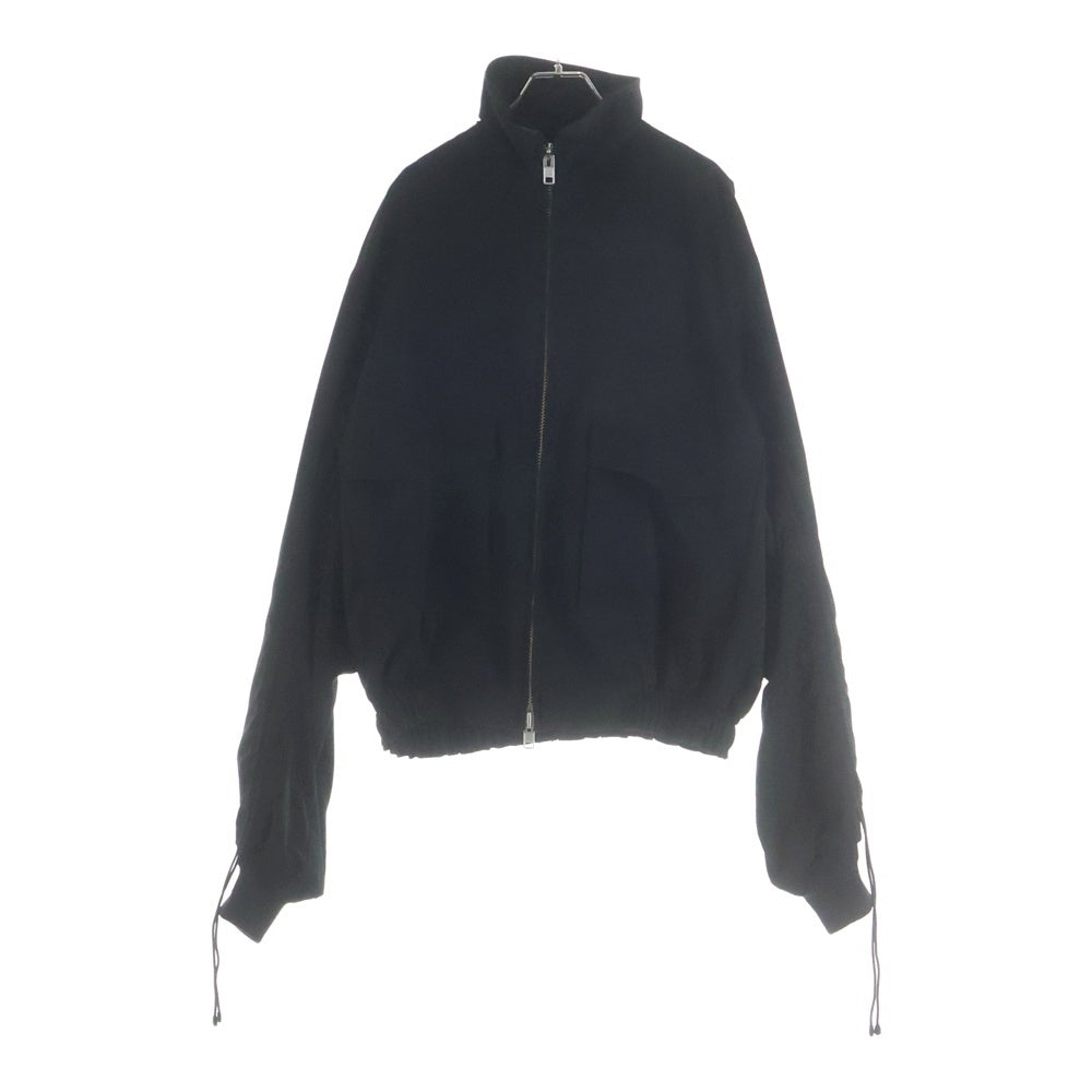 Yohji Yamamoto(ヨウジヤマモト) TA/PE CREPE DE CHINE SHIRRING SLEEVE JACKET FQ-Y53-500 デシン フライトブルゾンジャケット ブラック