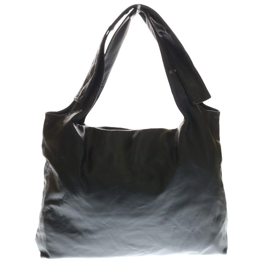 discord Yohji Yamamoto(ディスコード ヨウジヤマモト) INFINITE DA-I73-770 ロゴプリント カウレザーショルダーバッグ ブラック