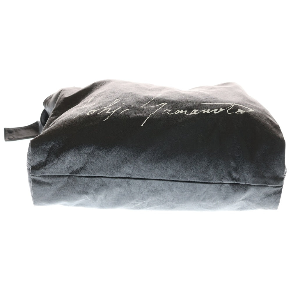 discord Yohji Yamamoto(ディスコード ヨウジヤマモト) INFINITE DA-I73-770 ロゴプリント カウレザーショルダーバッグ ブラック