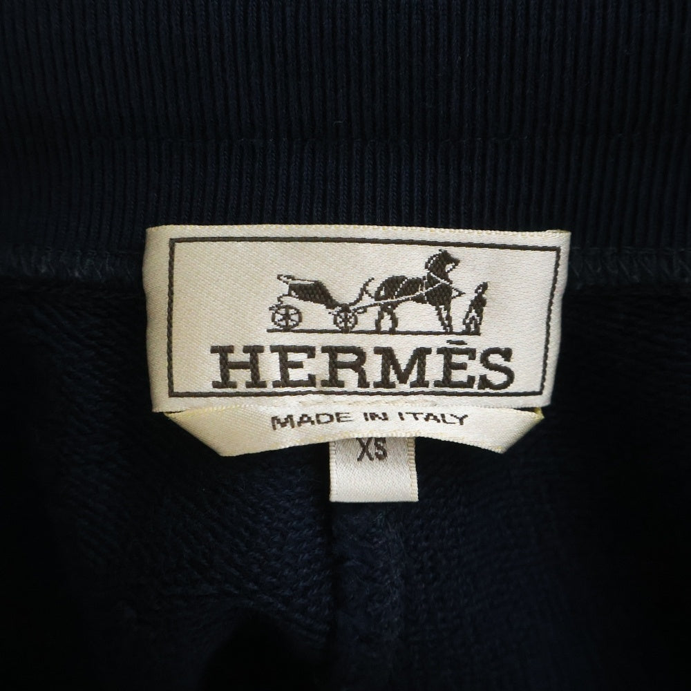 HERMES(エルメス) Hロゴサイドライン コットンハーフパンツ ショーツ ネイビー