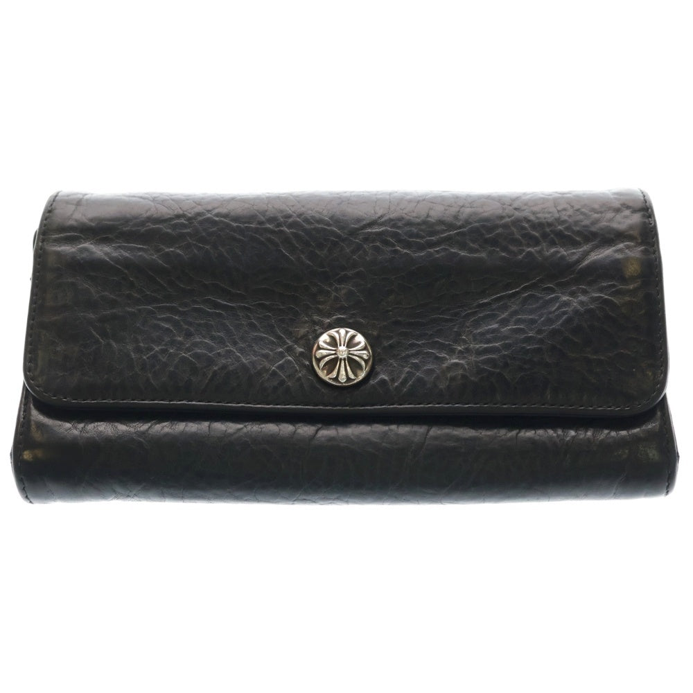 CHROME HEARTS(クロムハーツ) JUDY CROSS BALL ジュディ クロス ボール ボタン レザーウォレット 長財布 ブラック