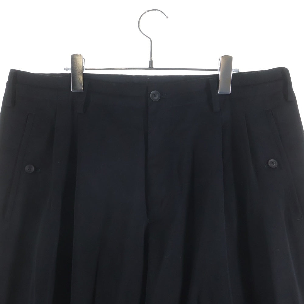 Yohji Yamamoto POUR HOMME(ヨウジヤマモト プールオム) 21AW ウ-ルギャバ N-2タック中太パンツ ブラック HX-P19-100