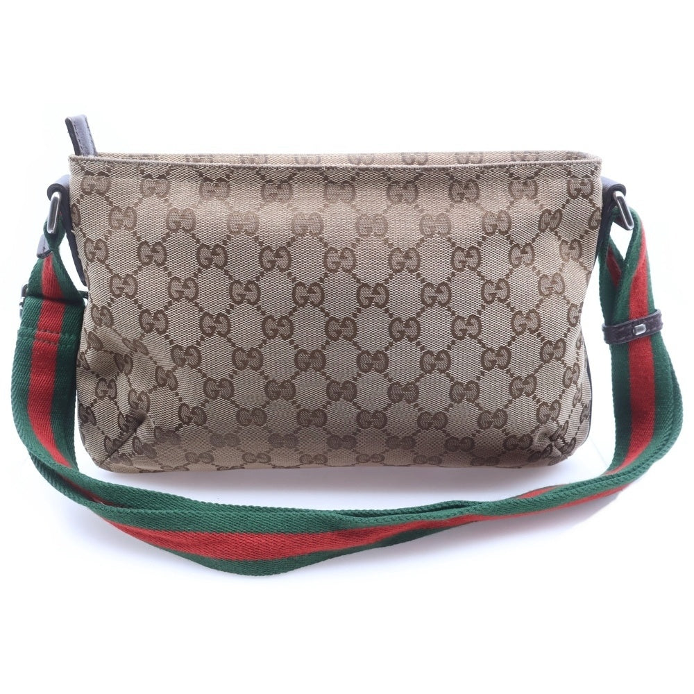 GUCCI(グッチ) GGキャンバス シェリーライン キャンバス レザーショルダーバッグ ベージュ 189749 レディース